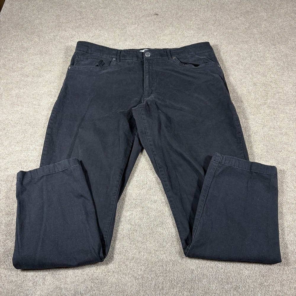 Hickey Freeman New York Black Chino Pants Mens‎ 36x30 Cotton Stretch